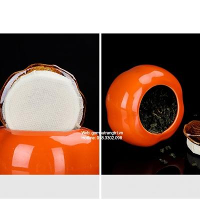 bộ ấm chén quả hồng cao cấp